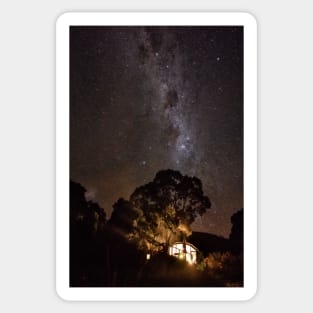 The Milky Way Over the Boathouse Sticker